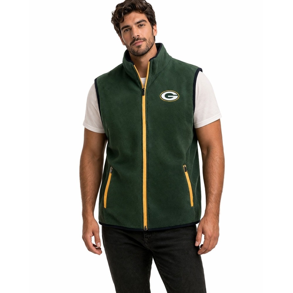 Green Bay Packers Vest Mens Medium Green NFL‎ Football Team Apparel Fleece
